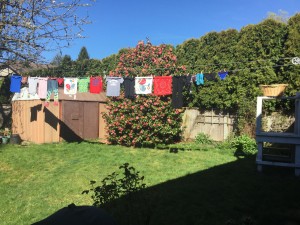 Hanging laundry